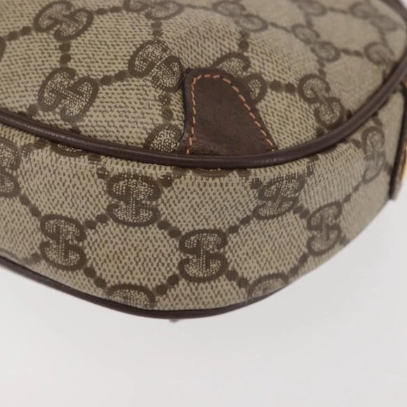 GUCCI GG Supreme Web Sherry Line Shoulder Bag PVC Beige Gold Red Auth 142847 - Picture 12 of 15